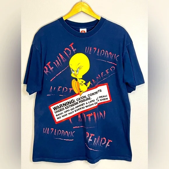 Vintage 1997 Looney Tunes Tweety Bird Graphic Tee Unisex Adult Size - Picture 1 of 6